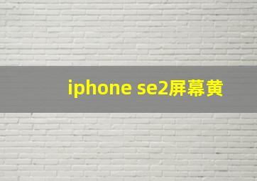 iphone se2屏幕黄